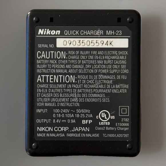 Nikon MH-23 + OEM Quick Charger For EN-EL9 Battery D40x D60 D40 D5000 Authentic - Picture 2 of 8